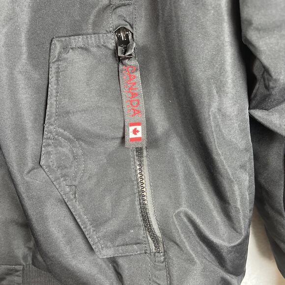 Canada WeatherGear Mens Black Bomber Jacket Hooded Parka Coat Size XL - Picture 3 of 15